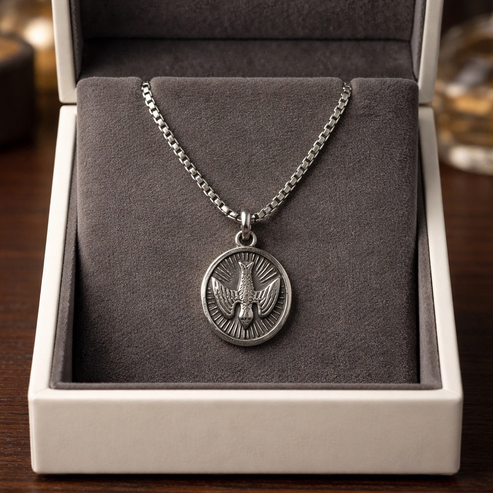 Sterling Silver Holy Spirit Pendant Necklace